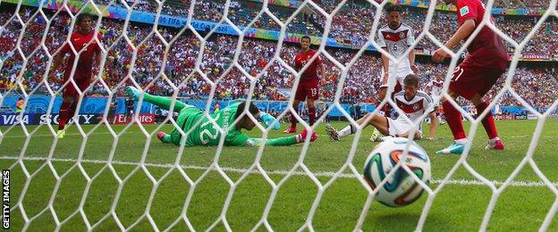 Thomas Muller completes his hat-trick against Portugal
