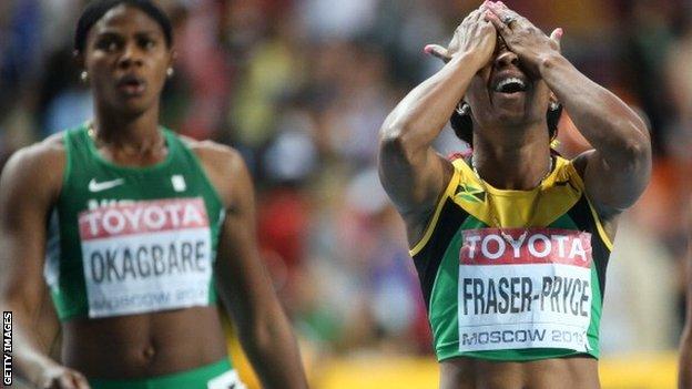 Shelly-Ann Fraser-Pryce (right) faces fitness race ahead of Jamaican trials