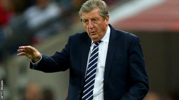 Roy Hodgson shouts out instructions to his England side