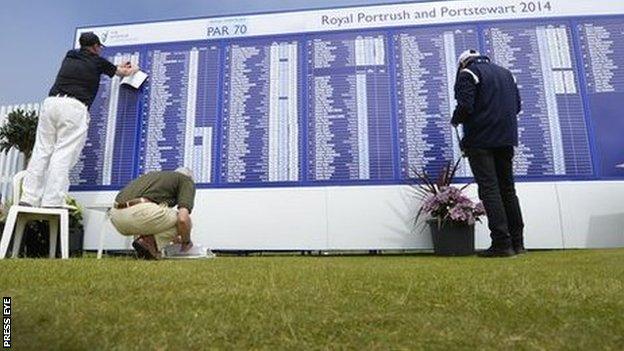 Royal Portrush scoreboard