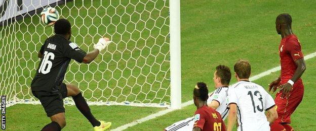 Germany's Miroslav Klose scores for Germany
