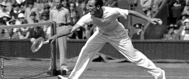 Fred Perry at Wimbledon, 1936