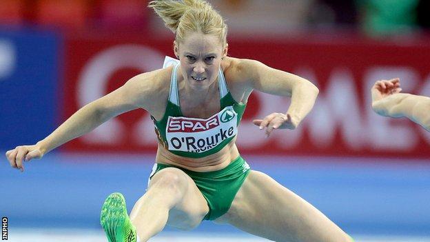 Derval O'Rourke in action at the 2013 European Athletics Championships