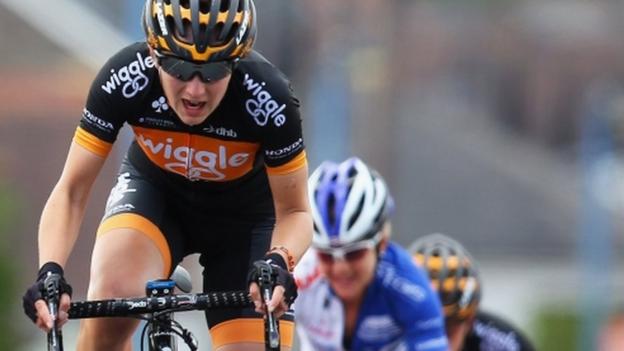 Welsh cyclist Elinor Barker finished eighth in the women's British National road race championships in Monmouthshire