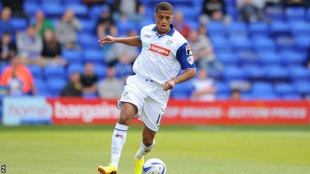 Tranmere Rovers' Andrai Jones in action