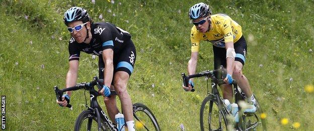 Geraint Thomas and Chris Froome