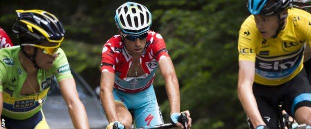 Alberto Contador, Vincenzo Nibali and Christopher Froome