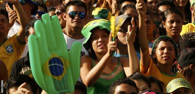 Brazil fans at the 2014 World Cup