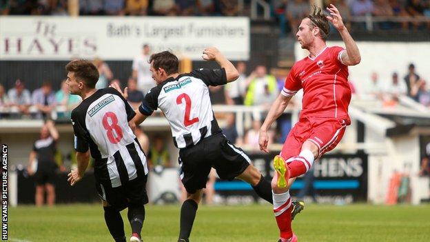 Jo Inge Berget opens the scoring for Cardiff City against Bath City