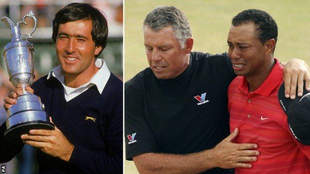 Seve Ballesteros and Tiger Woods