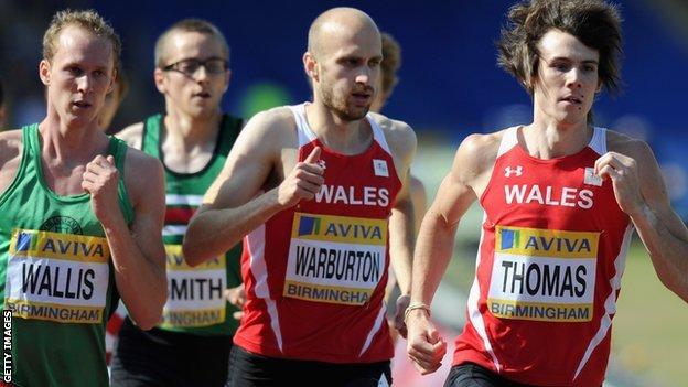 Gareth Warburton competing for Wales