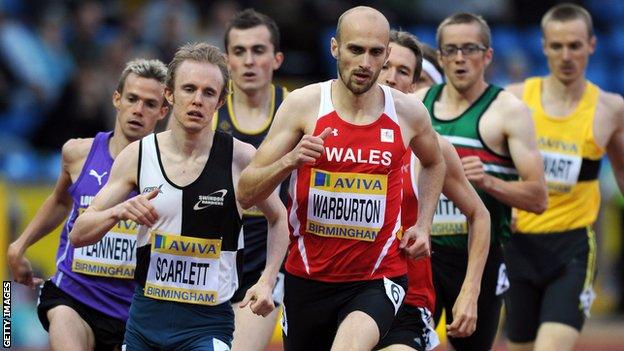 Welsh 800m runner Gareth Warburton in action in Birmingham