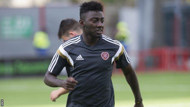 Prince Buaben has signed a one-year deal with Hearts