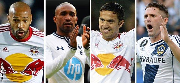 Thierry Henry, Jermain Defoe, Tim Cahill and Robbie Keane