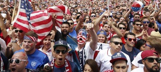 USA fans during World Cup 2014