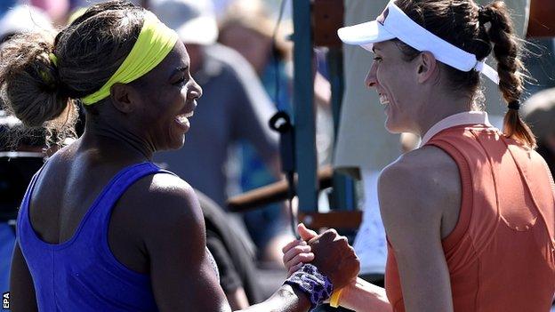Serena Williams and Andrea Petkovic
