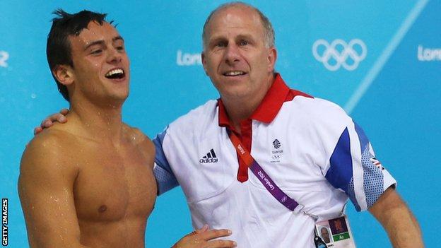 Andy Banks with Tom Daley at London 2012
