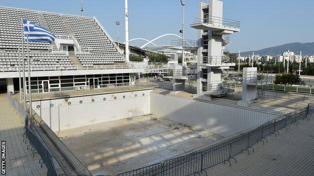 The Olympic aquatics centre in Athens