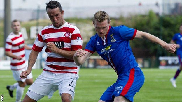 Billy McKay (right) scored the first goal as Inverness beat Hamilton 2-0