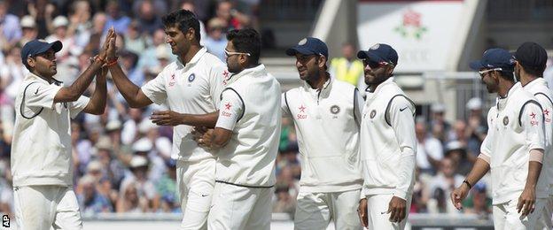 Pankaj Singh celebrates his maiden Test wicket