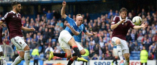 Nicky Law scores for Rangers against Hearts