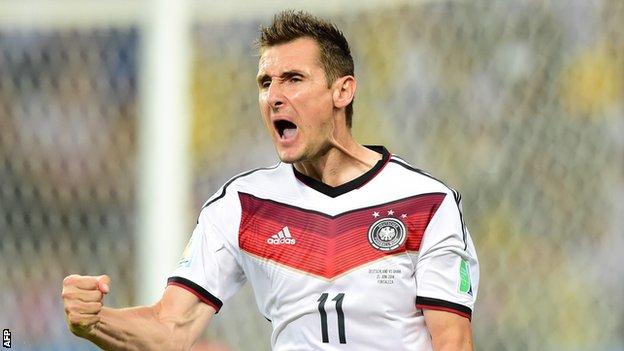 Germany's all-time leading goalscorer Miroslav Klose