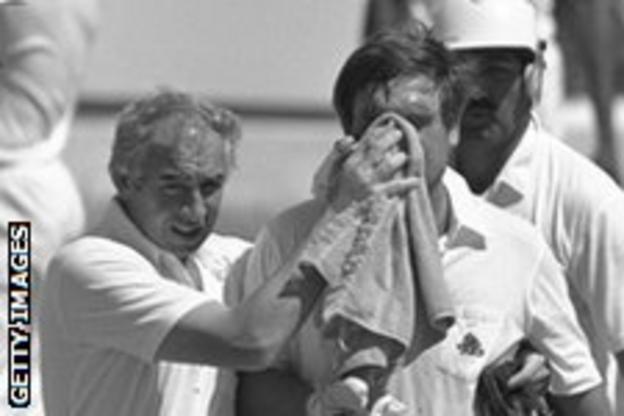 Mike Gatting broke his nose in Jamaica in 1986