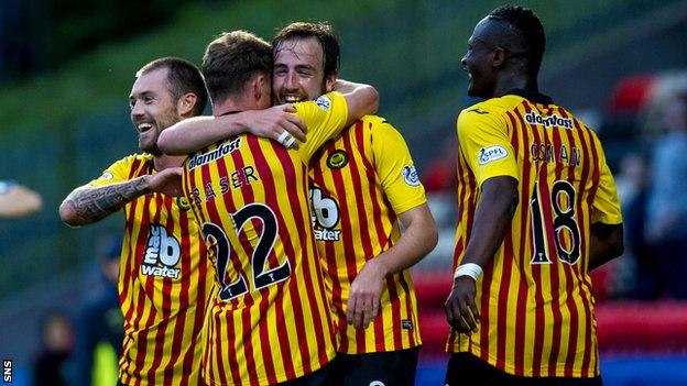Partick Thistle players celebrating