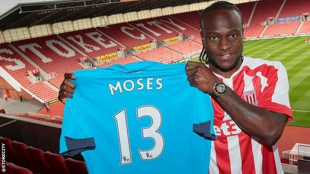 Stoke winger Victor Moses