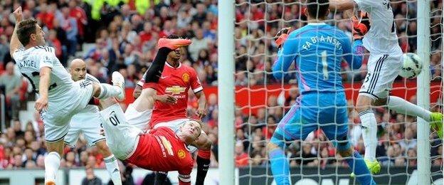 Wayne Rooney scores for Manchester United