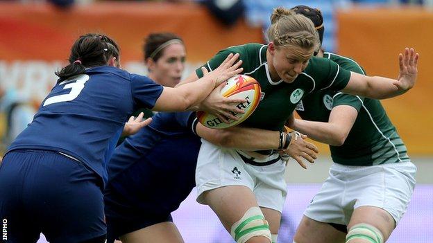 Claire Molloy in on the charge for Ireland in Sunday's third-place match