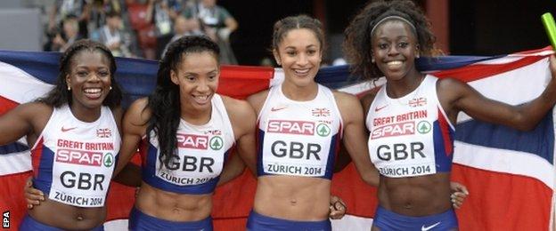 Britain's 4x100m women's relay team