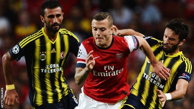 Arsenal beat Fenerbahce in the Champions League qualifiers in 2013