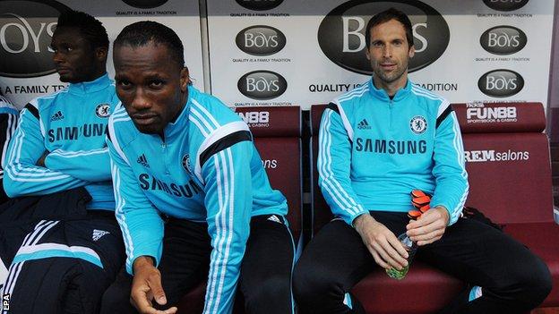 Petr Cech, right, has made more than 300 first-team appearances for Chelsea
