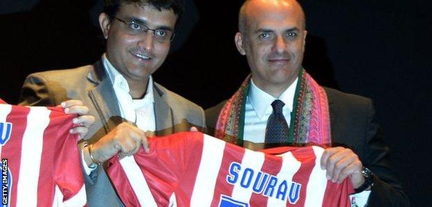 Sourav Ganguly with Atletico De Kolkata consortium