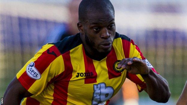 Isaac Osbourne in action for Partick Thistle