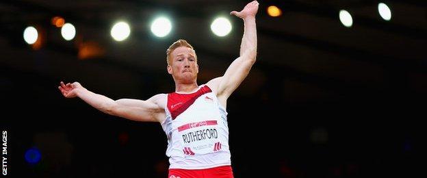 Greg Rutherford in action during the 2014 Commonwealth Games