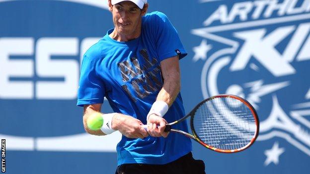British number one Andy Murray during practice in New York