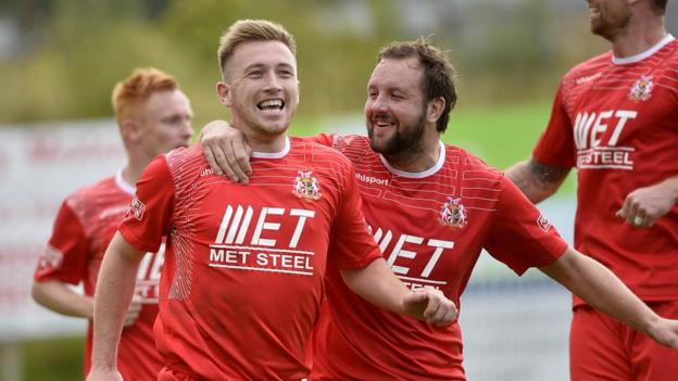 Portadown striker Mark McAllister found the net twice in the win over Crusaders