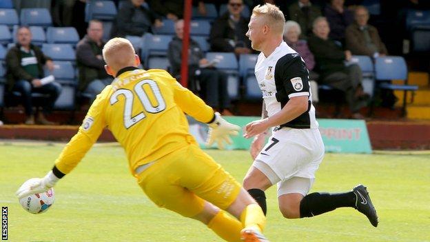 Elliott Durrell in action against Alfreton