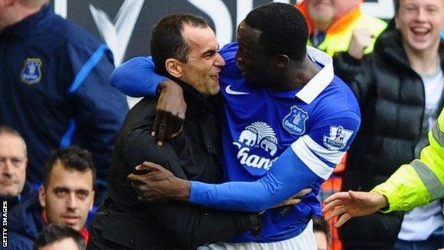 Roberto Martinez and Romelu Lukaku