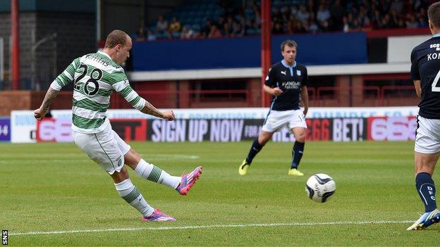 Leigh Griffiths scores for Celtic against Dundee