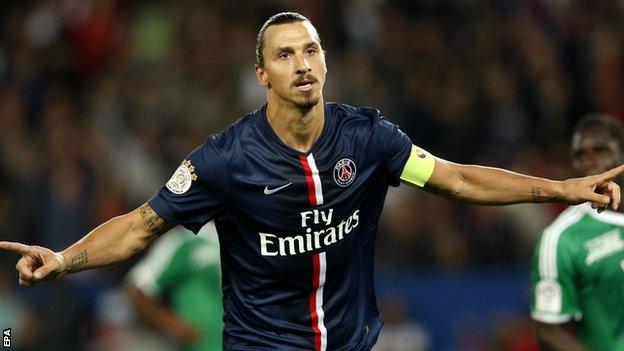 Paris St-Germain striker Zlatan Ibrahimovic