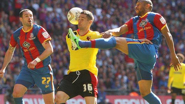 Danny Gabbidon in action for Crystal Palace