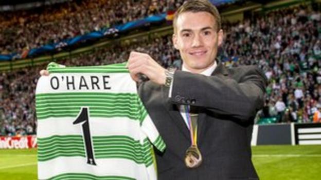 Chris O'Hare on the pitch at Celtic Park
