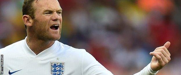 Wayne Rooney in action at Brazil 2014