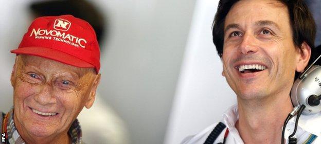 Niki Lauda (left) and Toto Wolff