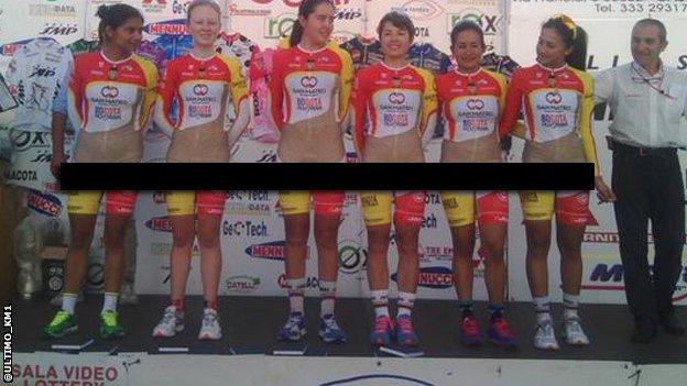 The Colombian cycling team