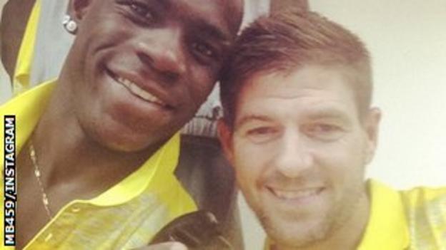 Mario Balotelli and Steven Gerrard
