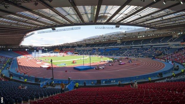 Hampden was transformed into an athletics arena for summer 2014.